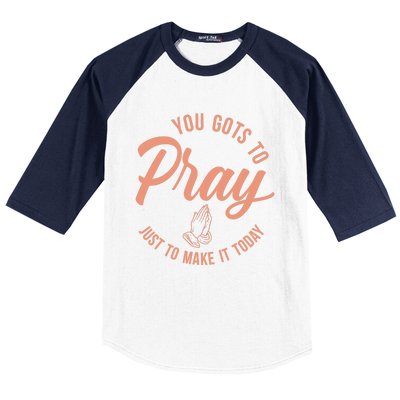 Concrete And Luxury Gots To Pray Crimson Bliss Baseball Sleeve Shirt