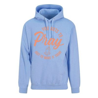 Concrete And Luxury Gots To Pray Crimson Bliss Unisex Surf Hoodie