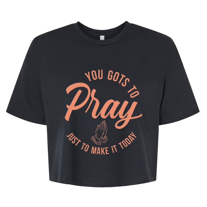 Concrete And Luxury Gots To Pray Crimson Bliss Bella+Canvas Jersey Crop Tee