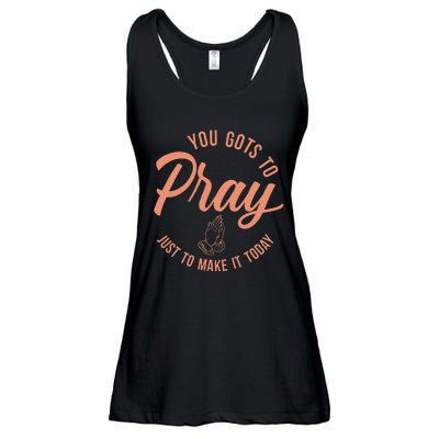 Concrete And Luxury Gots To Pray Crimson Bliss Ladies Essential Flowy Tank