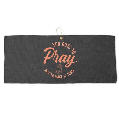 Concrete And Luxury Gots To Pray Crimson Bliss Large Microfiber Waffle Golf Towel