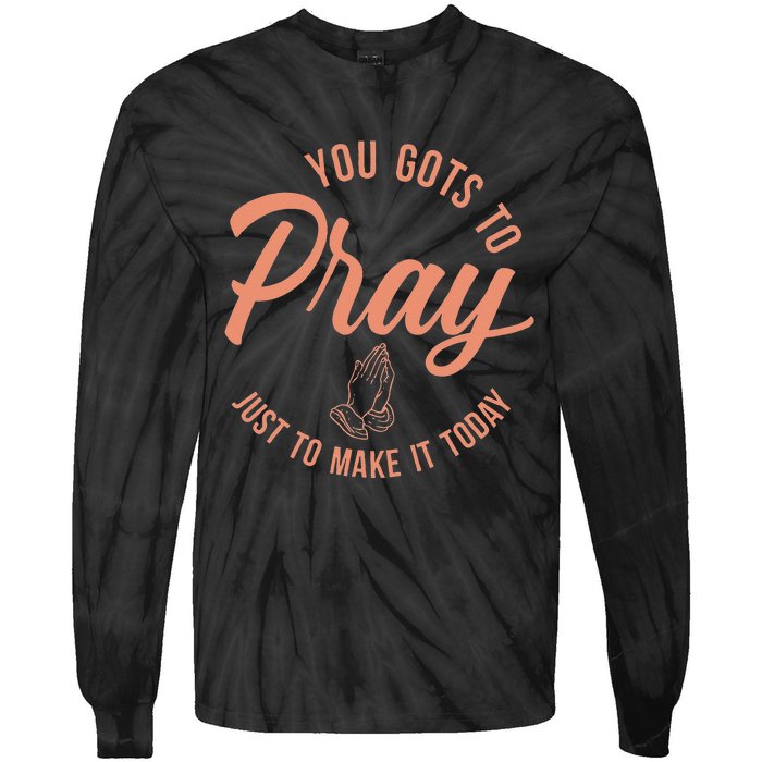 Concrete And Luxury Gots To Pray Crimson Bliss Tie-Dye Long Sleeve Shirt