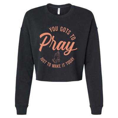 Concrete And Luxury Gots To Pray Crimson Bliss Cropped Pullover Crew