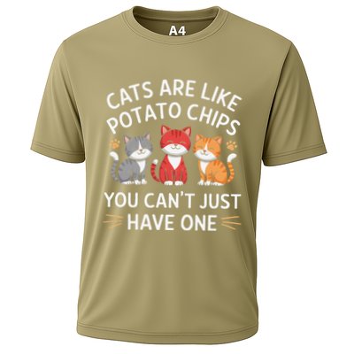 Cats Are Like Potato Chips Cute Cat Lover Cooling Performance Crew T-Shirt