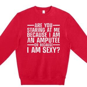 Cool Amputee Leg Amputation Handicapped Sexy Premium Crewneck Sweatshirt