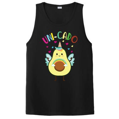 Cute Avocado Little Girl Unicorn Birthday PosiCharge Competitor Tank