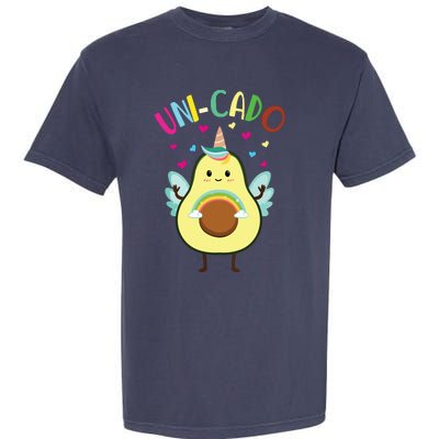 Cute Avocado Little Girl Unicorn Birthday Garment-Dyed Heavyweight T-Shirt