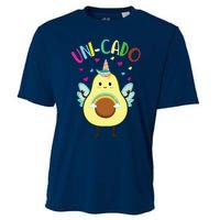 Cute Avocado Little Girl Unicorn Birthday Cooling Performance Crew T-Shirt