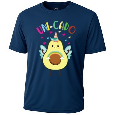 Cute Avocado Little Girl Unicorn Birthday Cooling Performance Crew T-Shirt