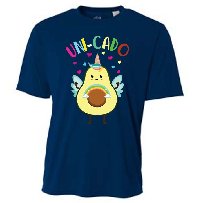 Cute Avocado Little Girl Unicorn Birthday Cooling Performance Crew T-Shirt