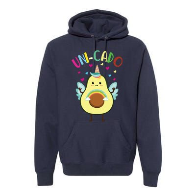 Cute Avocado Little Girl Unicorn Birthday Premium Hoodie