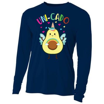 Cute Avocado Little Girl Unicorn Birthday Cooling Performance Long Sleeve Crew