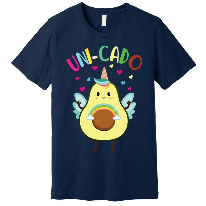 Cute Avocado Little Girl Unicorn Birthday Premium T-Shirt