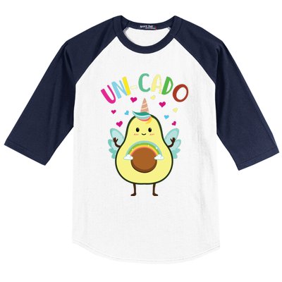 Cute Avocado Little Girl Unicorn Birthday Baseball Sleeve Shirt