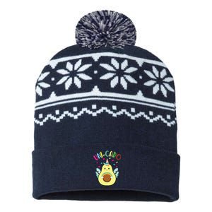 Cute Avocado Little Girl Unicorn Birthday USA-Made Snowflake Beanie