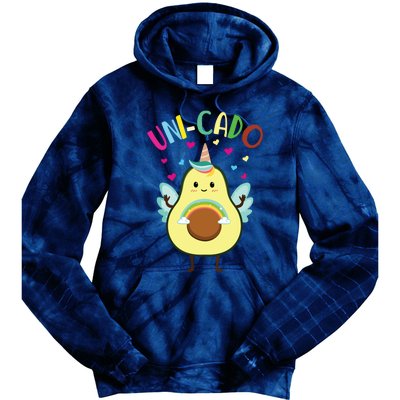 Cute Avocado Little Girl Unicorn Birthday Tie Dye Hoodie