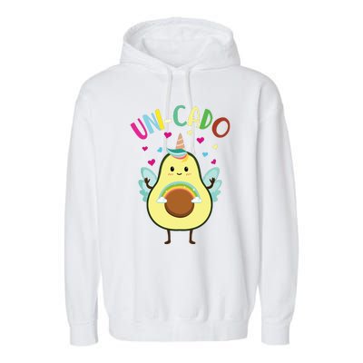 Cute Avocado Little Girl Unicorn Birthday Garment-Dyed Fleece Hoodie