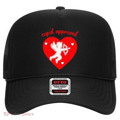 Cupid Approved Love Heart High Crown Mesh Back Trucker Hat