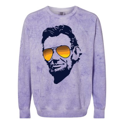 Cool Abraham Lincoln Honest Abe In Sunglasses Graphic Colorblast Crewneck Sweatshirt