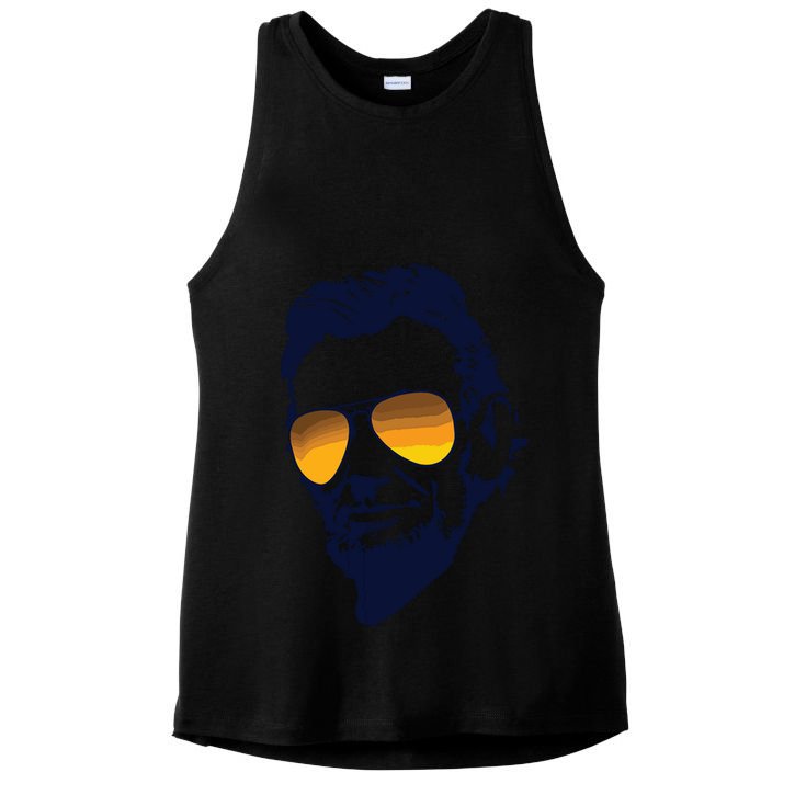 Cool Abraham Lincoln Honest Abe In Sunglasses Graphic Ladies PosiCharge Tri-Blend Wicking Tank