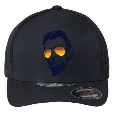 Cool Abraham Lincoln Honest Abe In Sunglasses Graphic Flexfit Unipanel Trucker Cap