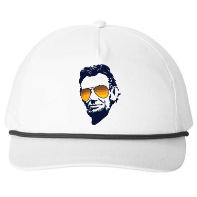 Cool Abraham Lincoln Honest Abe In Sunglasses Graphic Snapback Five-Panel Rope Hat