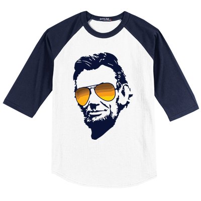 Cool Abraham Lincoln Honest Abe In Sunglasses Graphic Baseball Sleeve Shirt