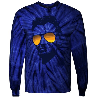 Cool Abraham Lincoln Honest Abe In Sunglasses Graphic Tie-Dye Long Sleeve Shirt