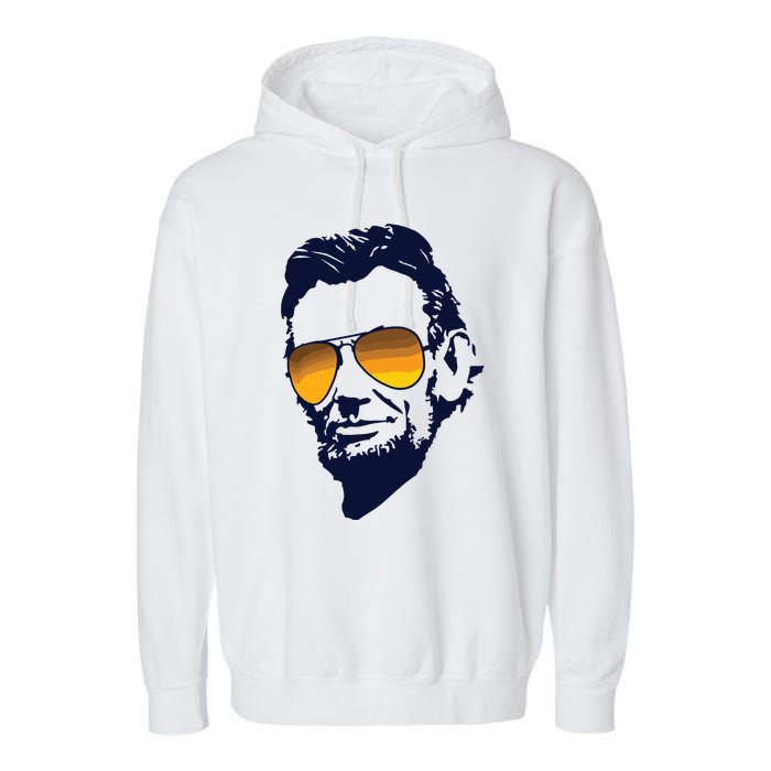 Cool Abraham Lincoln Honest Abe In Sunglasses Graphic Garment-Dyed Fleece Hoodie