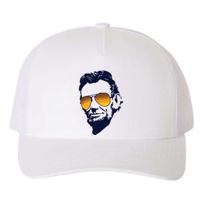 Cool Abraham Lincoln Honest Abe In Sunglasses Graphic Yupoong Adult 5-Panel Trucker Hat