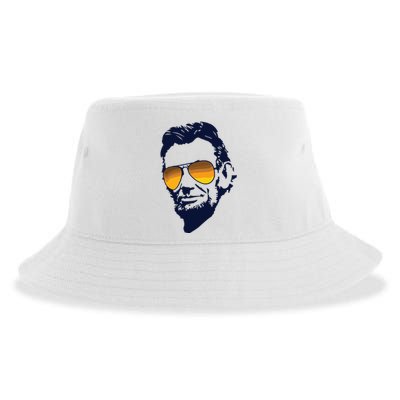 Cool Abraham Lincoln Honest Abe In Sunglasses Graphic Sustainable Bucket Hat