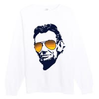 Cool Abraham Lincoln Honest Abe In Sunglasses Graphic Premium Crewneck Sweatshirt