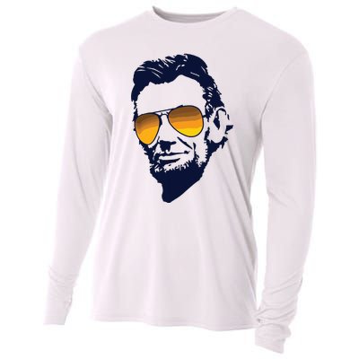 Cool Abraham Lincoln Honest Abe In Sunglasses Graphic Cooling Performance Long Sleeve Crew