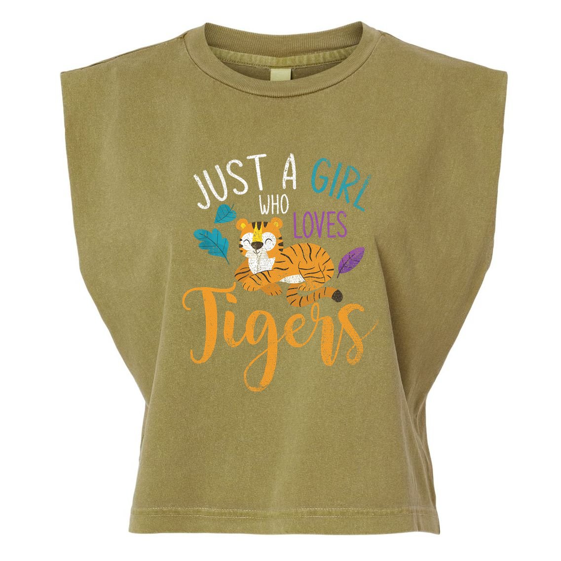 Cute Animal Lover Wildlife Wo Girl Tiger Garment-Dyed Women's Muscle Tee