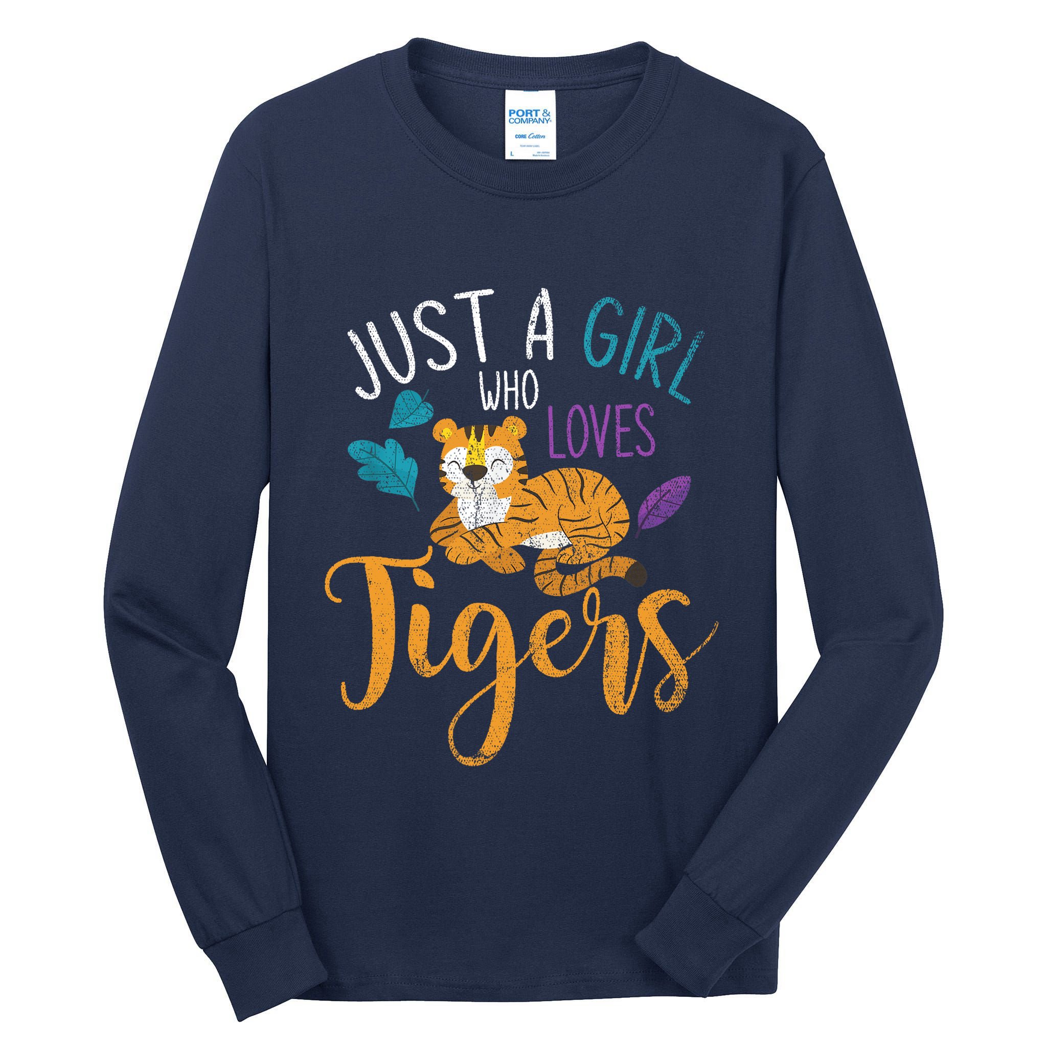 Cute Animal Lover Wildlife Wo Girl Tiger Tall Long Sleeve T-Shirt