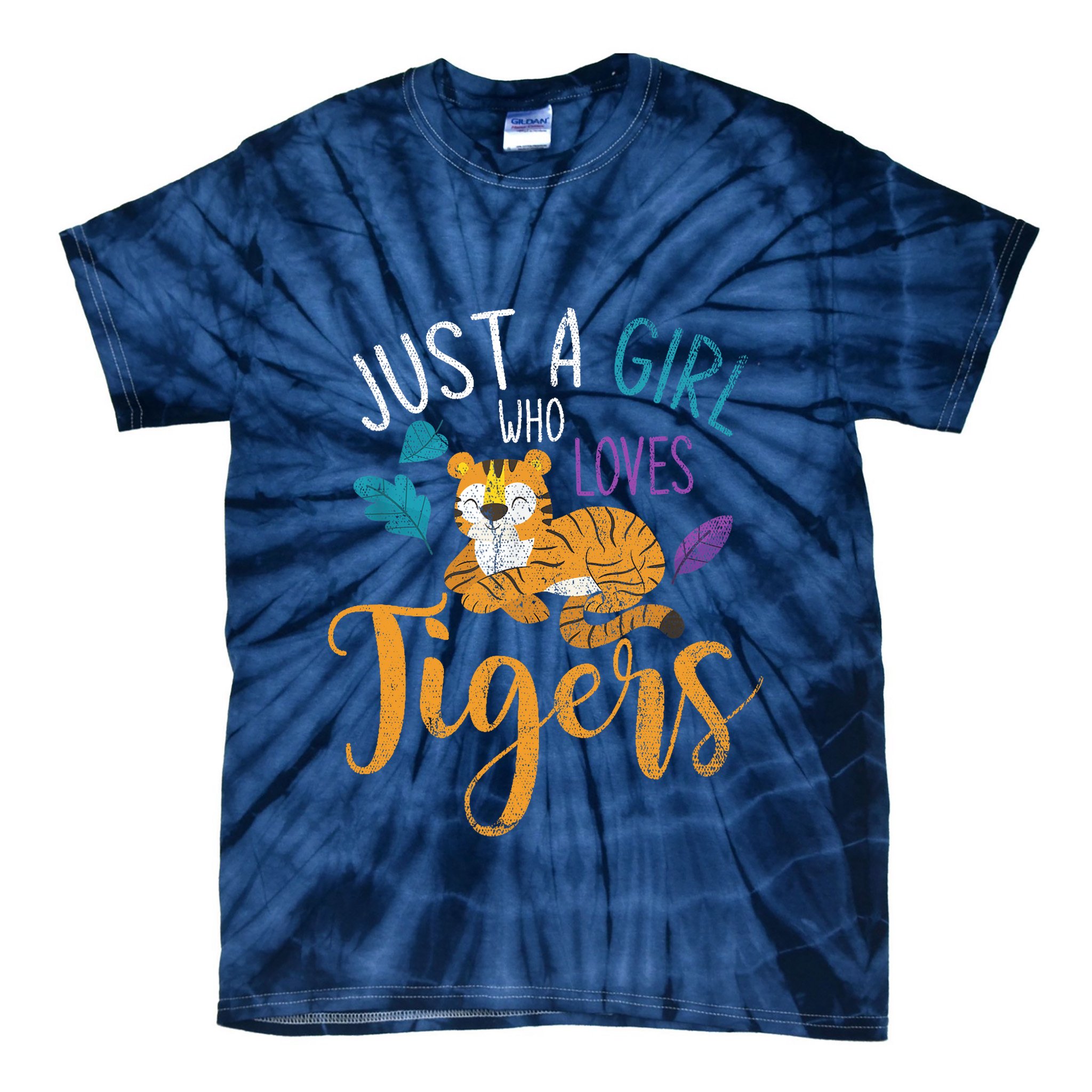 Cute Animal Lover Wildlife Wo Girl Tiger Tie-Dye T-Shirt