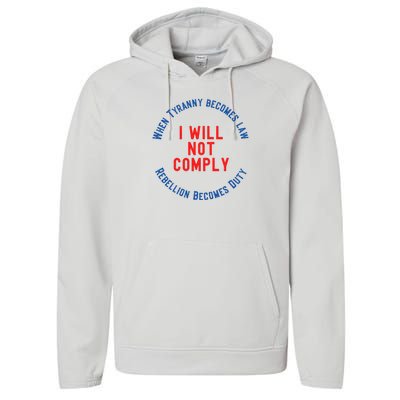 I Will Not Comply MAGA Conservative Anti Biden Performance Fleece Hoodie