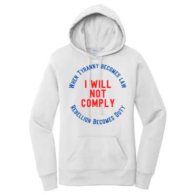 I Will Not Comply MAGA Conservative Anti Biden Women's Pullover Hoodie