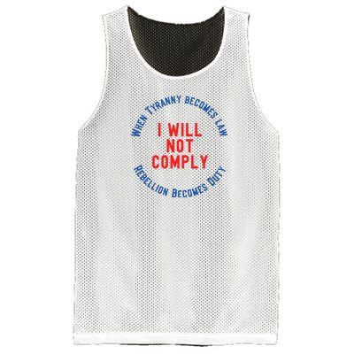 I Will Not Comply MAGA Conservative Anti Biden Mesh Reversible Basketball Jersey Tank