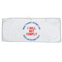 I Will Not Comply MAGA Conservative Anti Biden Large Microfiber Waffle Golf Towel