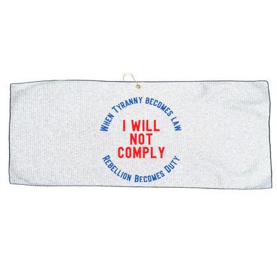 I Will Not Comply MAGA Conservative Anti Biden Large Microfiber Waffle Golf Towel