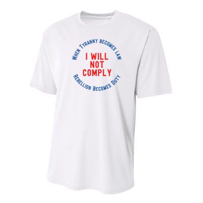 I Will Not Comply MAGA Conservative Anti Biden Performance Sprint T-Shirt