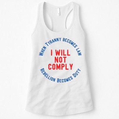 I Will Not Comply MAGA Conservative Anti Biden Womens Tank Top