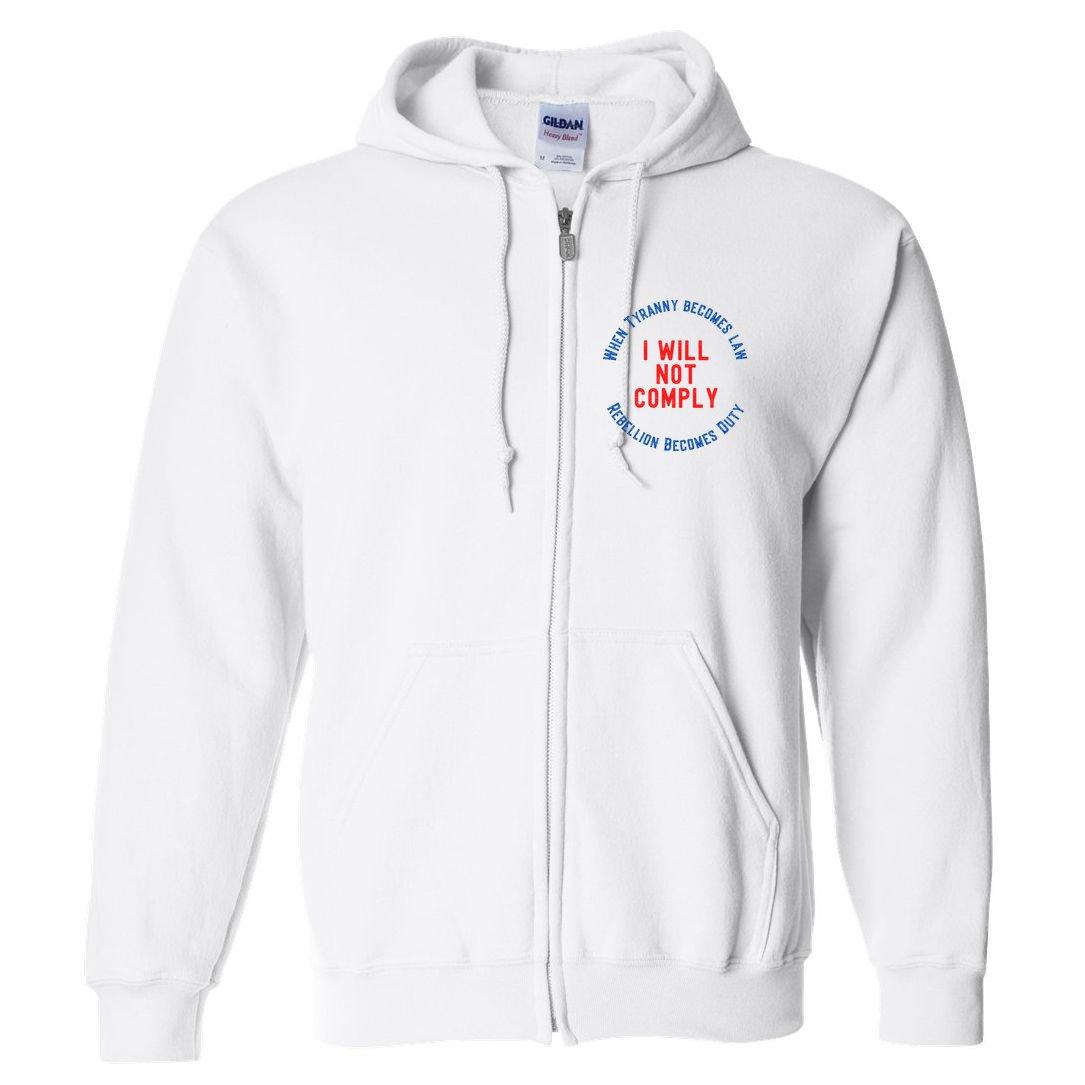 I Will Not Comply MAGA Conservative Anti Biden Full Zip Hoodie