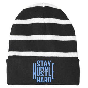 Concrete And Luxury Stay Humble Striped Beanie with Solid Band