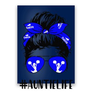 Cheer Auntie Life Messy Bun Hair Cheerleading Mother's Day Poster