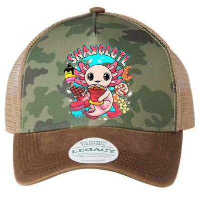 Cute Axolotl Lover Snaxolotl Food Sweets Legacy Tie Dye Trucker Hat
