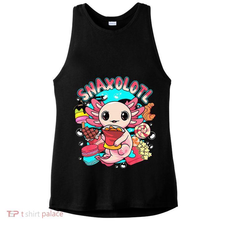 Cute Axolotl Lover Snaxolotl Food Sweets Ladies PosiCharge Tri-Blend Wicking Tank