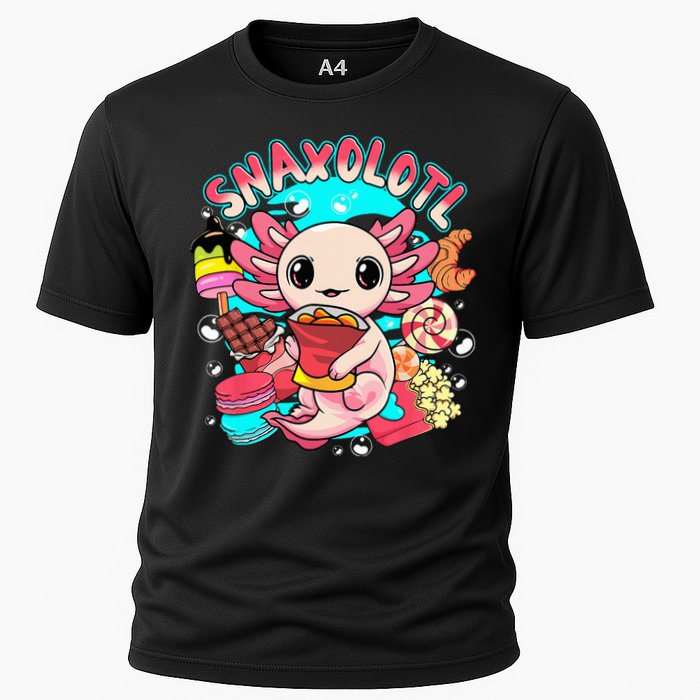 Cute Axolotl Lover Snaxolotl Food Sweets Cooling Performance Crew T-Shirt