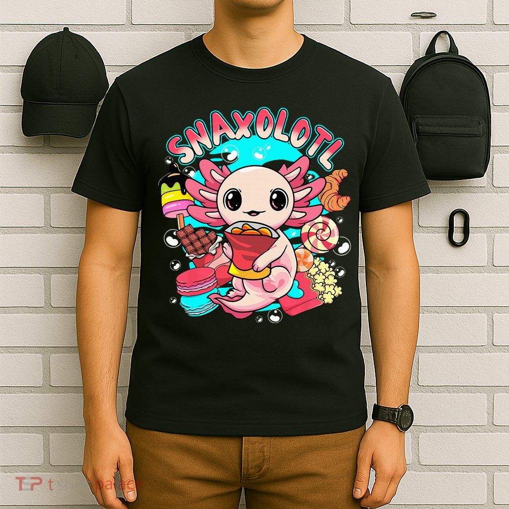 Cute Axolotl Lover Snaxolotl Food Sweets T-Shirt